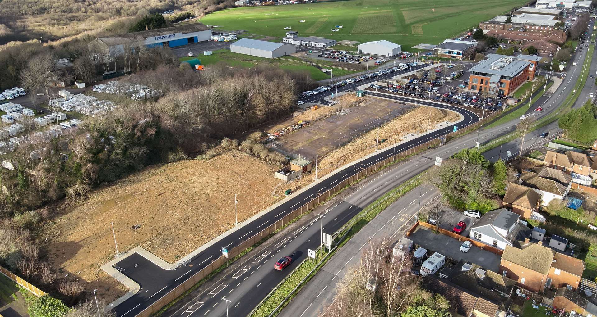 An aerial view of Innovation Park Medway