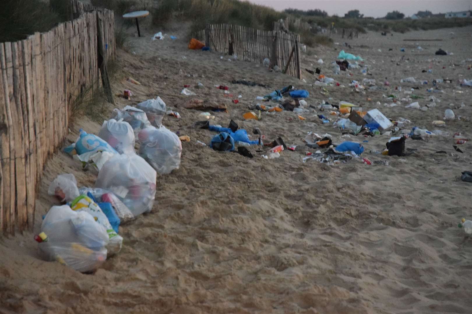 The beach was left trashed after the party. Picture:Pd Photography