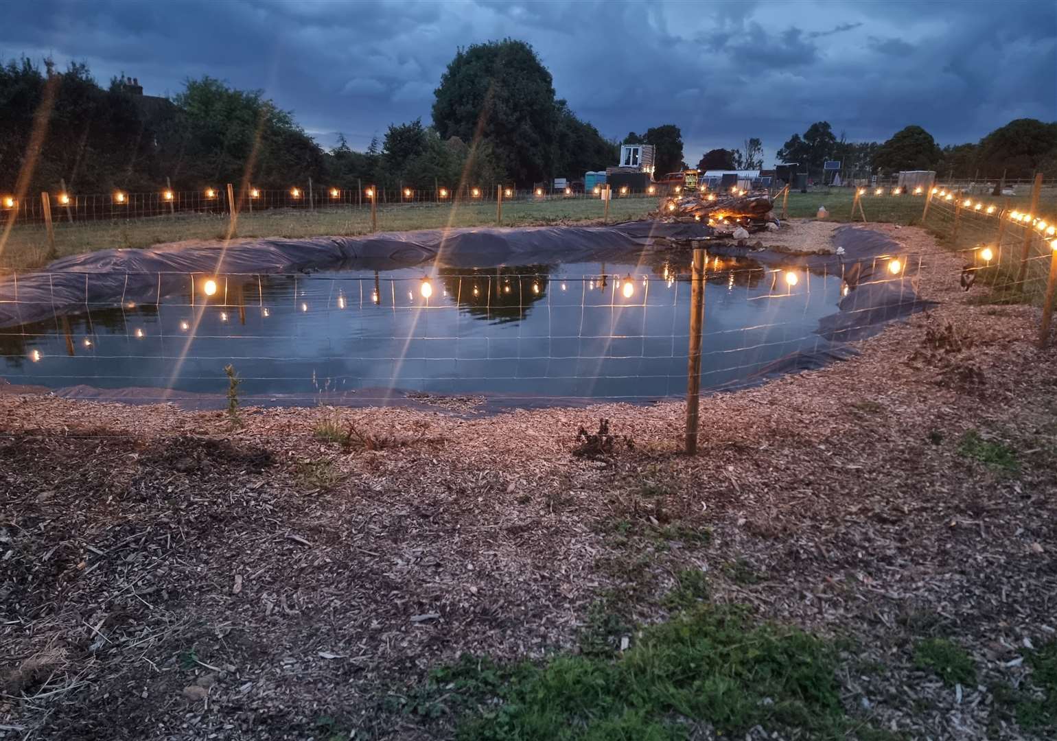 The couple have created a pond on their land