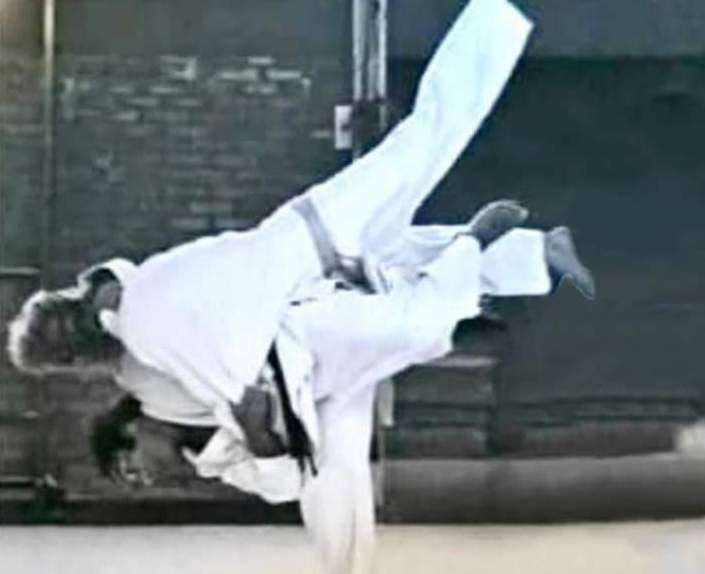 Judo coach Trevor Davies in action in his early career