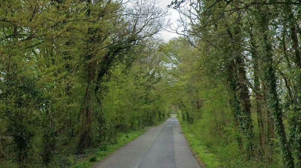 A cyclist was taken to hospital following a serious crash involving a blue Honda car in Long Length, Kingsnorth, Ashford. Picture: Google