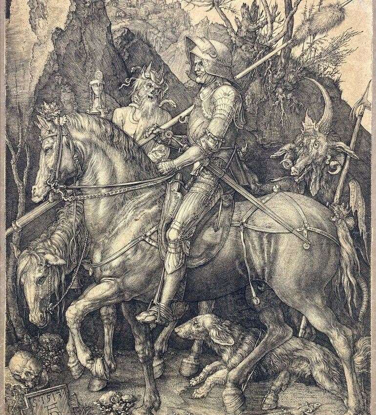 The German Renaissance engraving was entitled ‘Knight, Death and the Devil’. Picture: SWNS