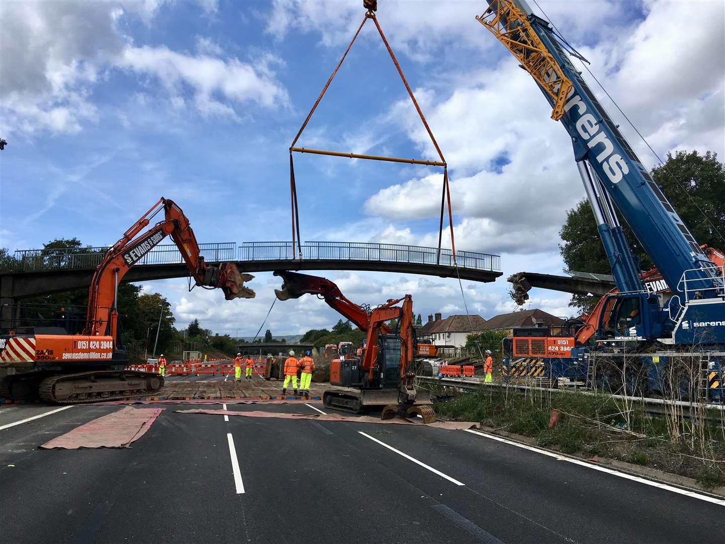 Contractors demolished the old Teapot Lane footbridge. Picture: Kier Group