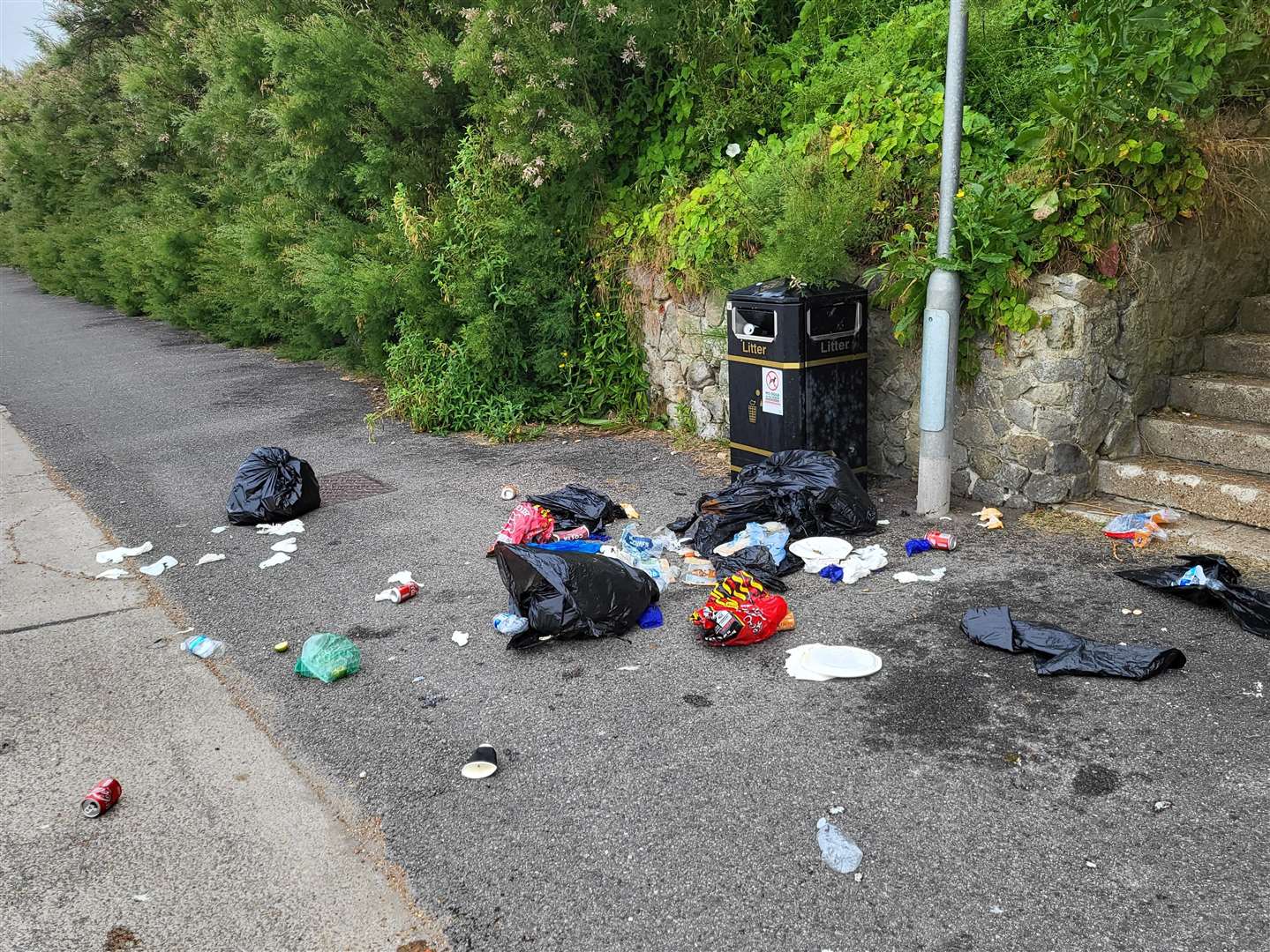 Folkestone resident of seven years, Liam Godfrey, says he was angry to see the state of the seafront this morning. Picture: Liam Godfrey