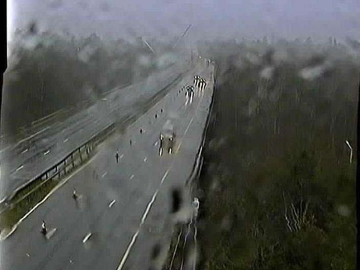 One lane is closed on the M20 in Ashford due to flooding. Picture: KCC Highways