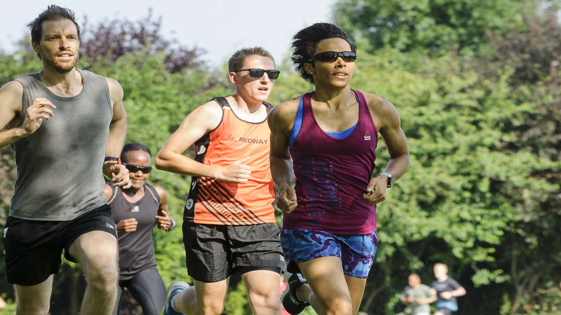 Dame Kelly Holmes on the first lap