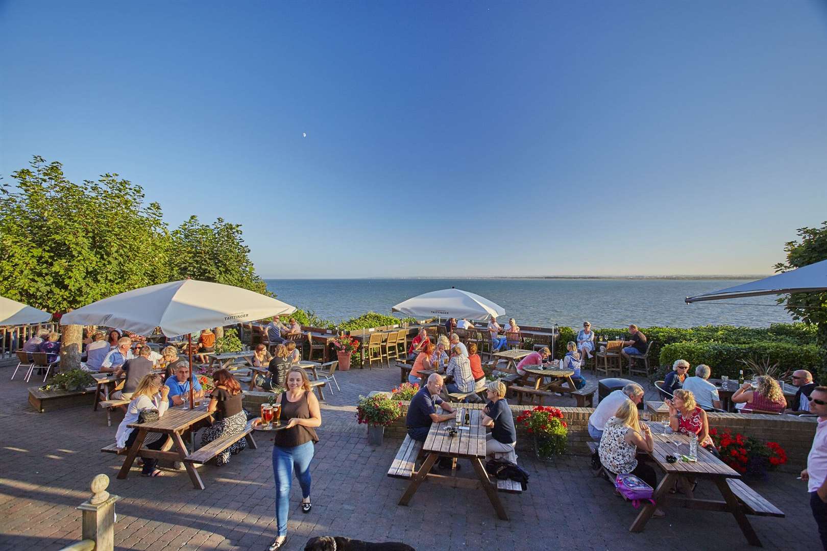 Stunning... the view across Pegwell Bay from the terrace at the Belle Vue