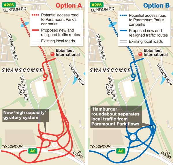 The original options for access to the Paramount resort