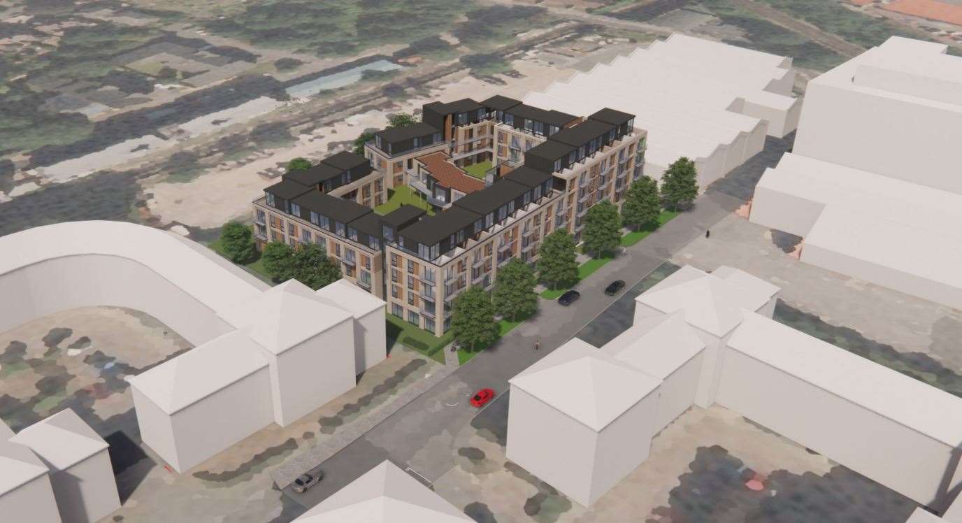 Plans for 80 apartments and three commercial units to be built in St Peter's Street, Maidstone, have been submitted to the council. Picture: APX Architecture