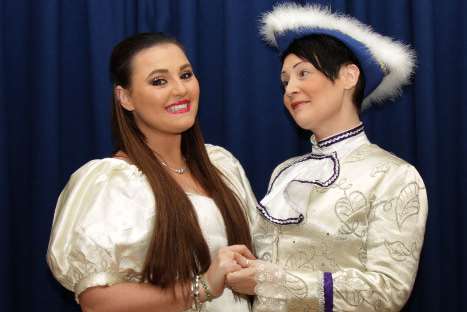 Kellieann Coveney as Cinderella and Heidi Griggs as Prince Charming.