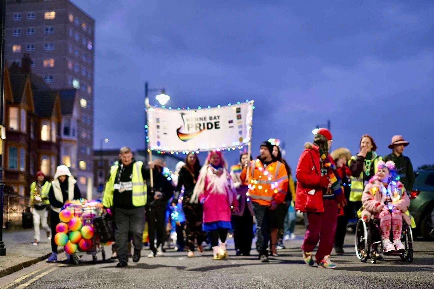 A scene from the 2022 Herne Bay Pride parade