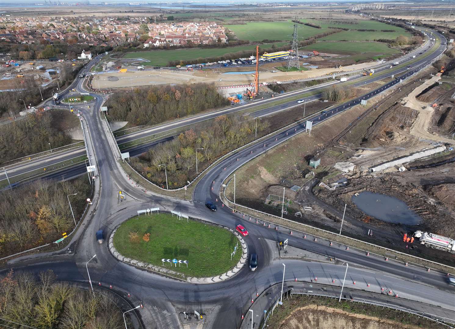 Work underway on the Grovehurst junction near Sittingbourne in November 2023. Picture: Phil Drew