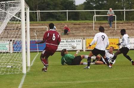 Action from Bromley's draw with Chelmsford City at Hayes Lane. Picture: KATHARYN BOUDET