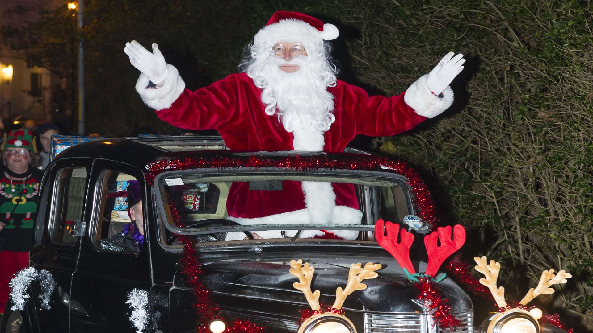 Father Christmas leads the Christmas on the Hill festivities and a torchlight parade from Windmill Hill Memorial Gardens, Clarence Place, Gravesend