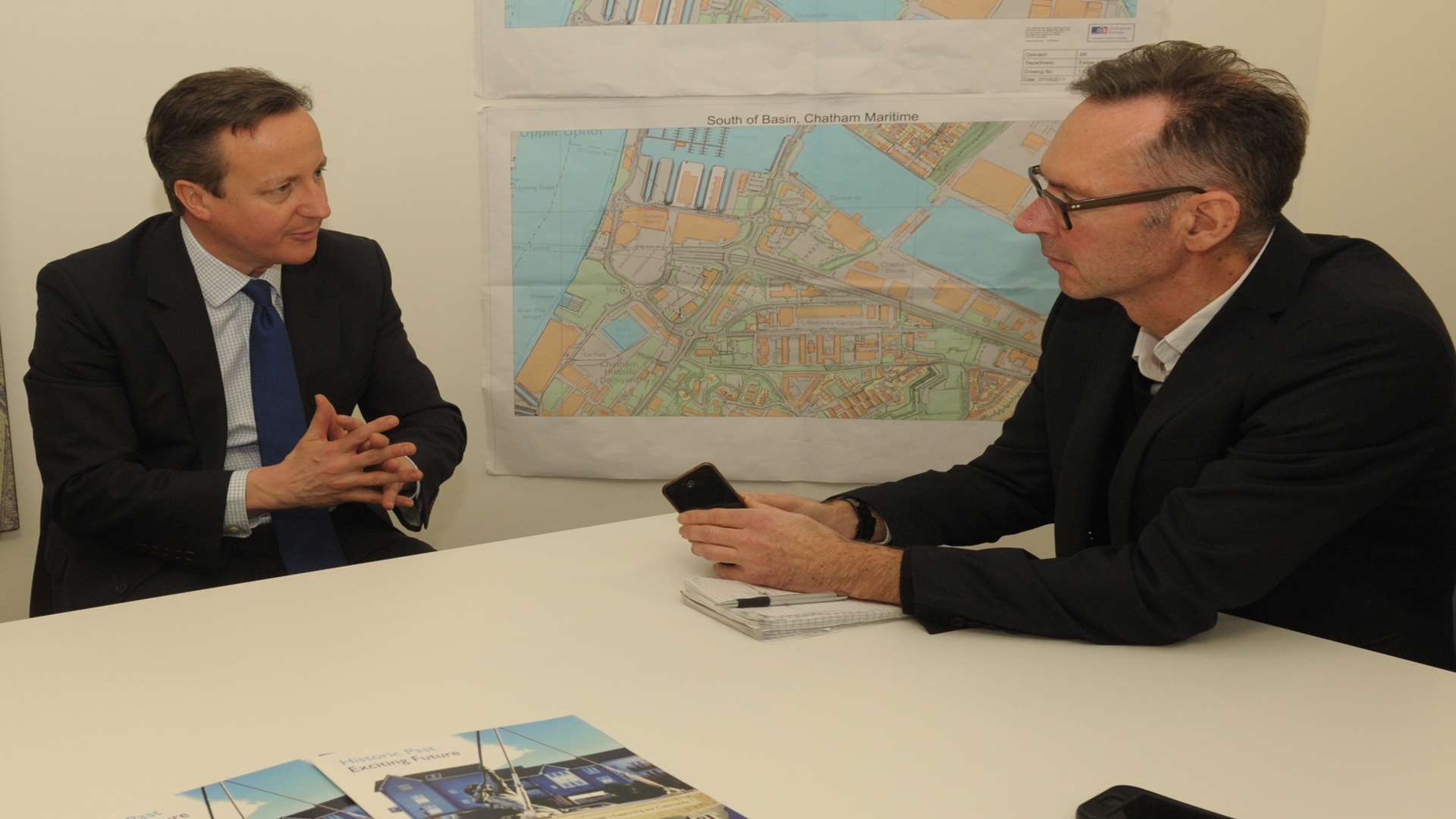 Prime Minister David Cameron talks with political editor Paul Francis