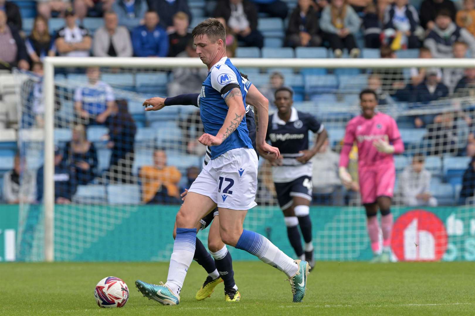 Oli Hawkins switched from striker to centre-back for Gillingham against Millwall Picture: Keith Gillard