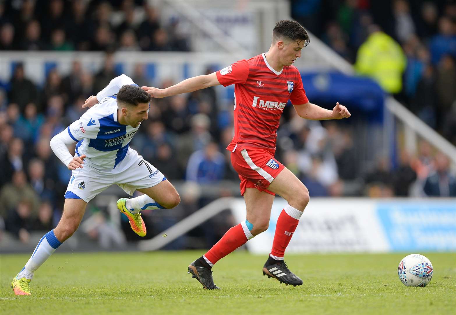 Callum Reilly battles Liam Sercombe Picture: Ady Kerry