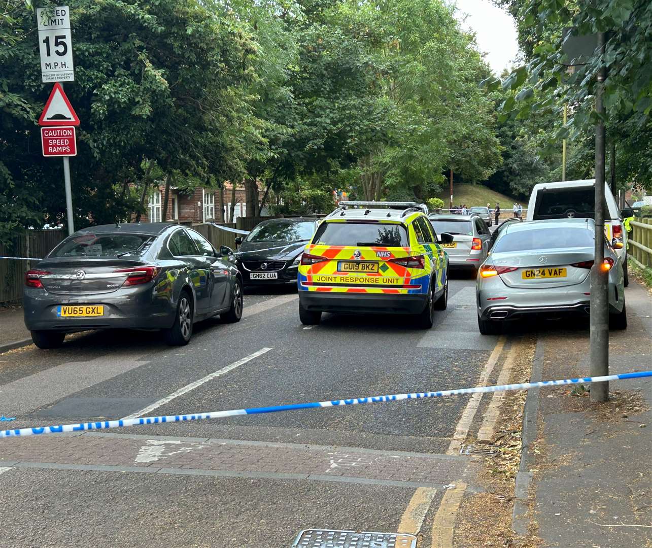 Police in Sally Port Gardens, Gillingham. Picture: Brad Harper/KMG