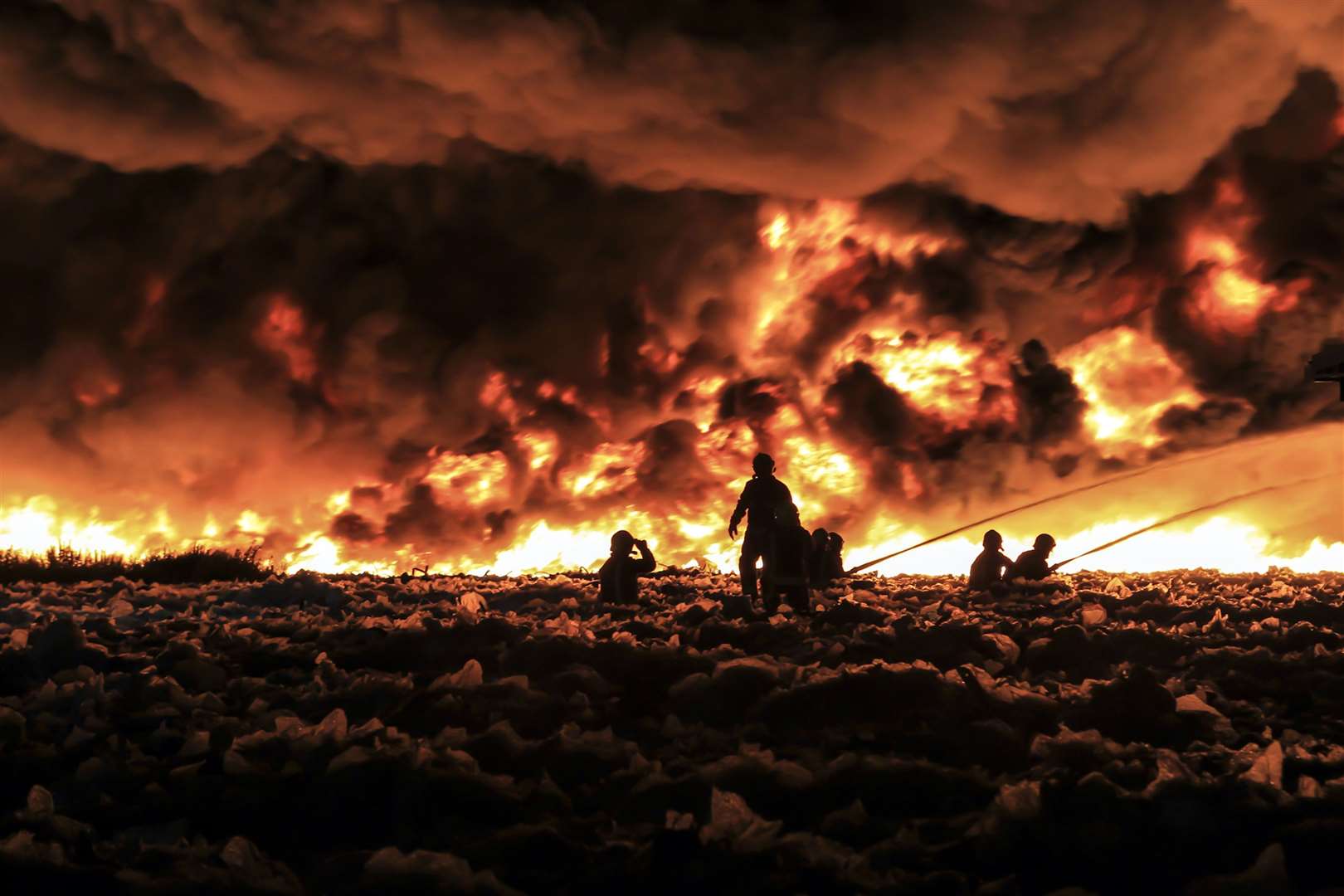 A fire at J&A Young in Smethwick, Birmingham, in 2013 which was started by a sky lantern (West Midlands Fire Service/PA)