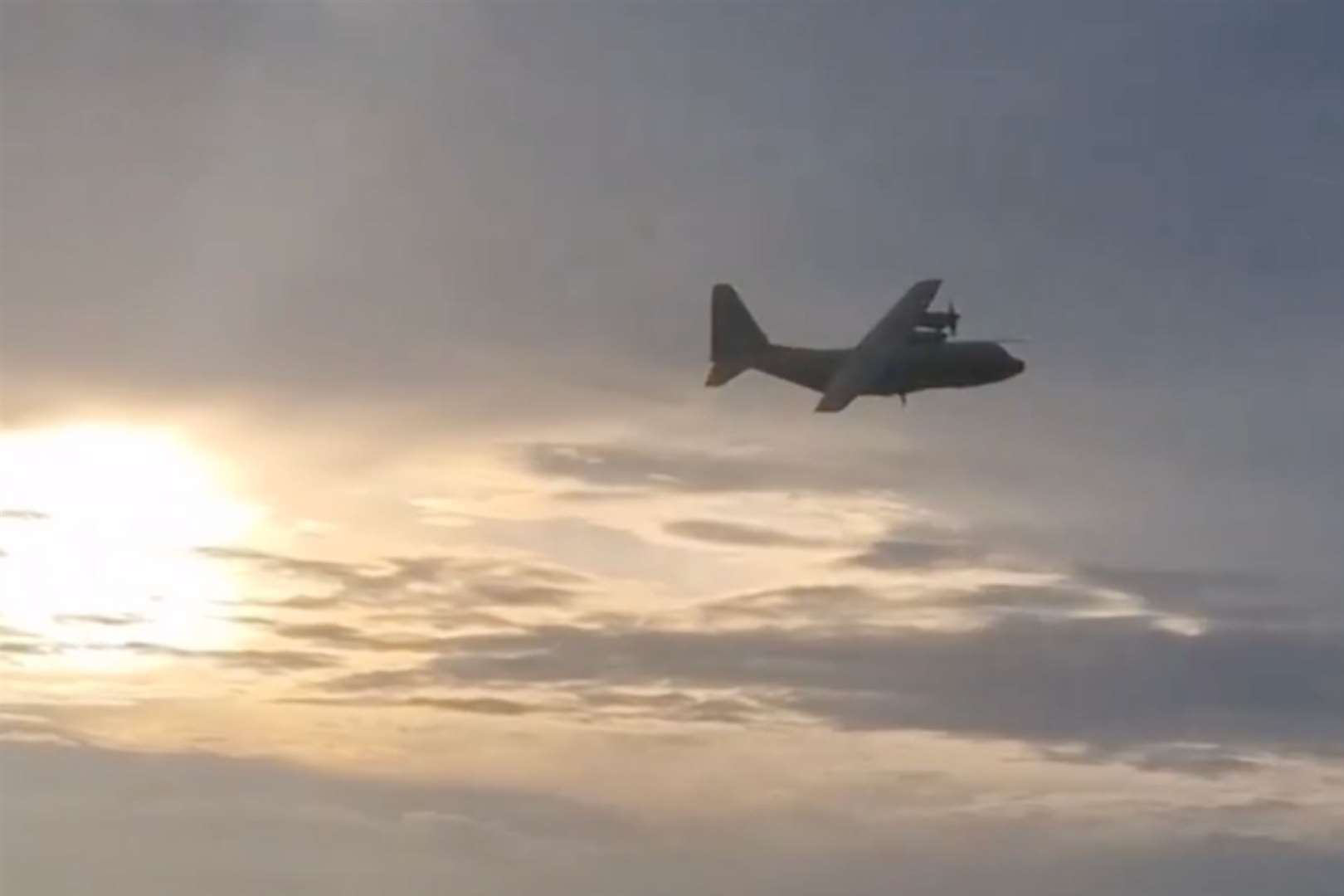 The first Hercules amazed people watching as it roared low overhead. Picture: Duncan Armstrong