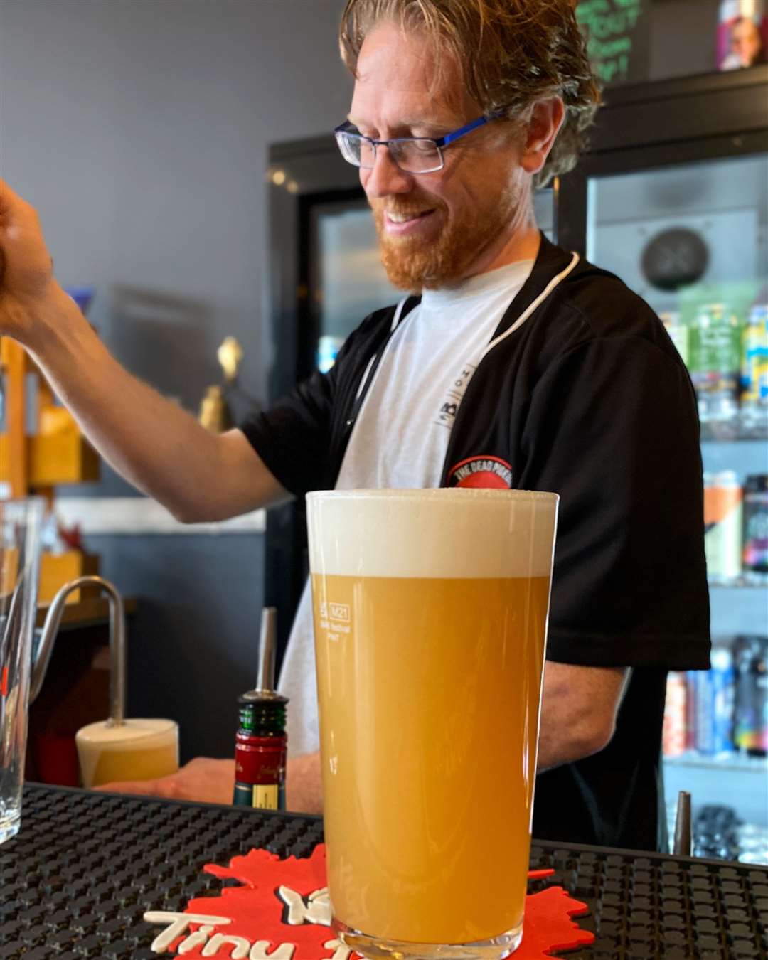 Head brewer Calvin Gear with the new brew