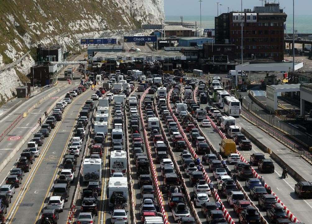 During peak travel times, queues can build up at the Port of Dover