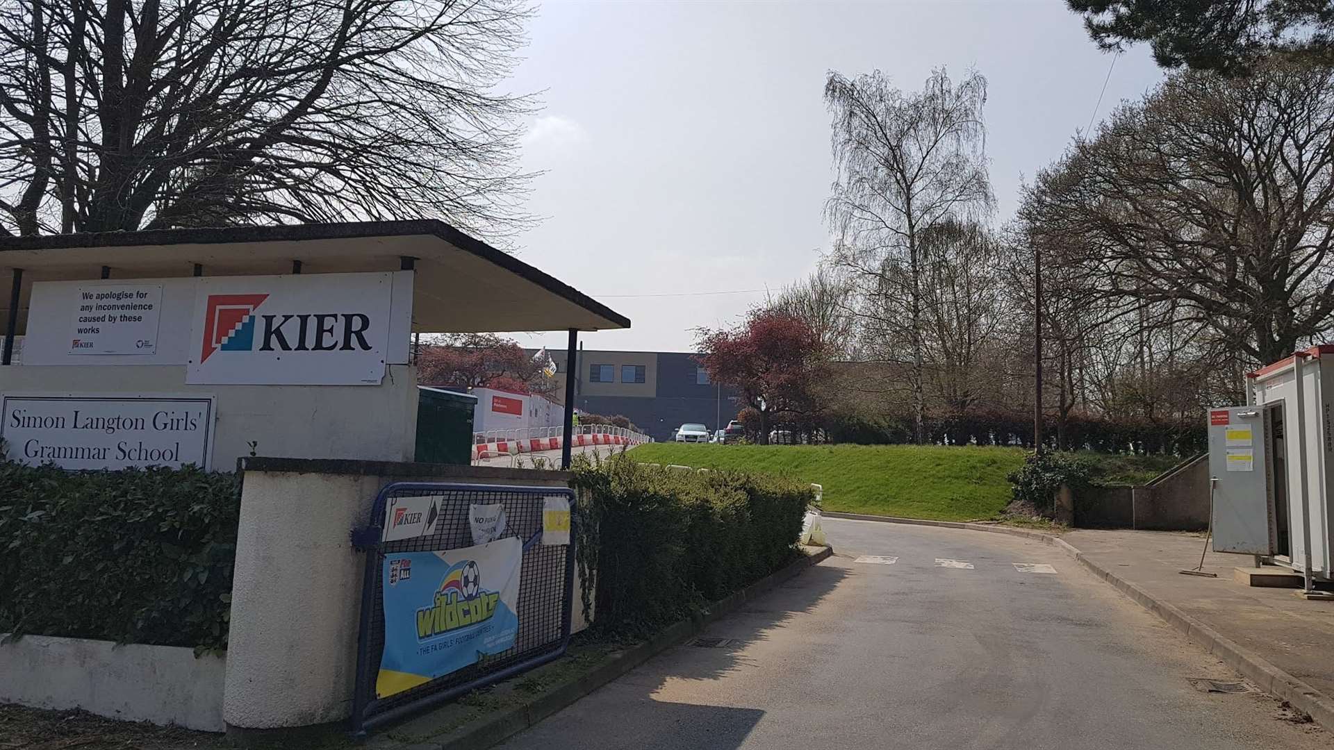 The protest happened outside the Simon Langton Girls' Grammar School in Old Dover Road