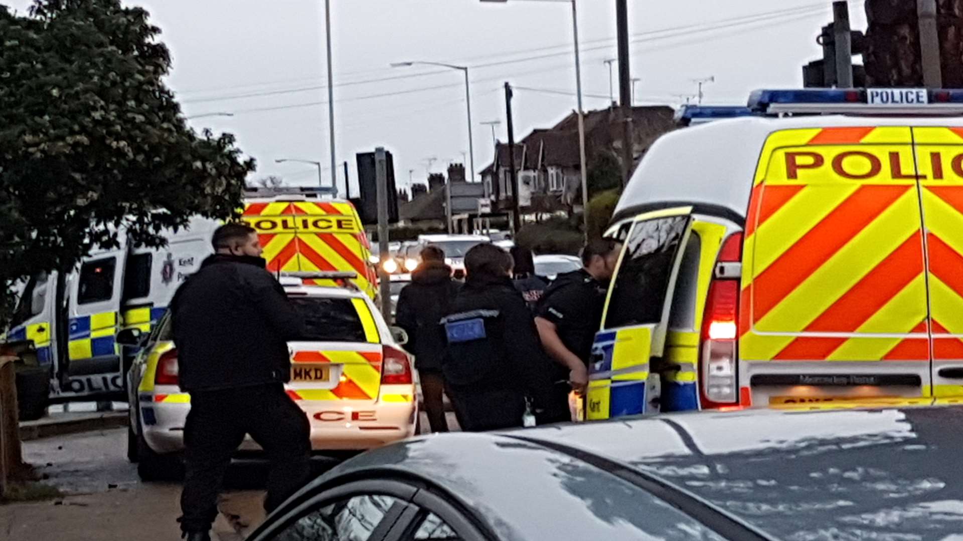 Police in Hythe Road, Ashford