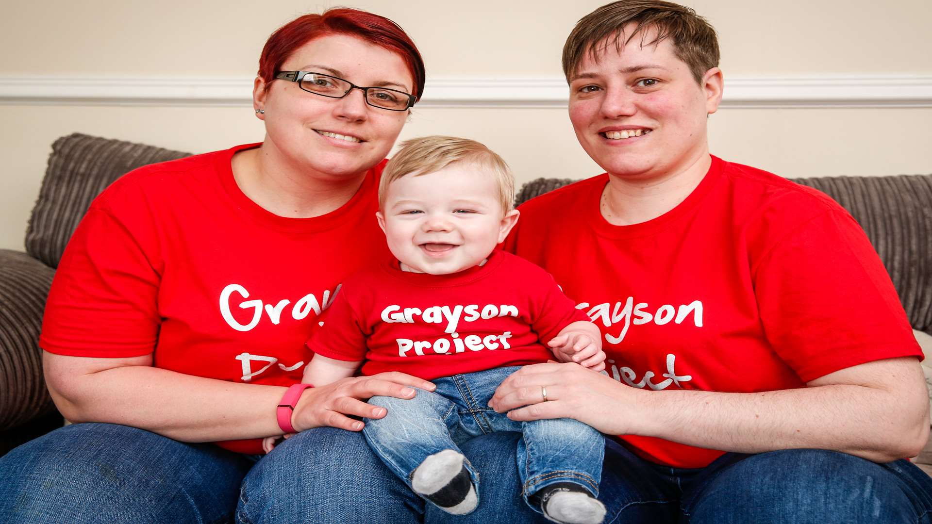 Sarah and Emma Burdett with Grayson