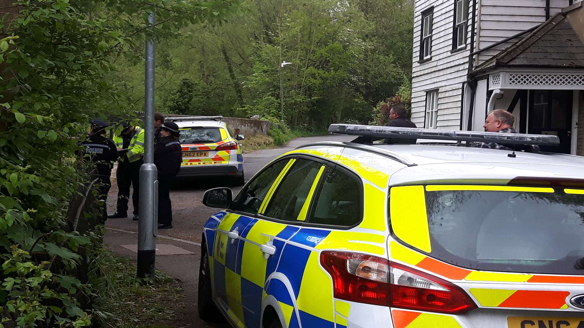 Officers at the entrance to Crisbrook Meadow