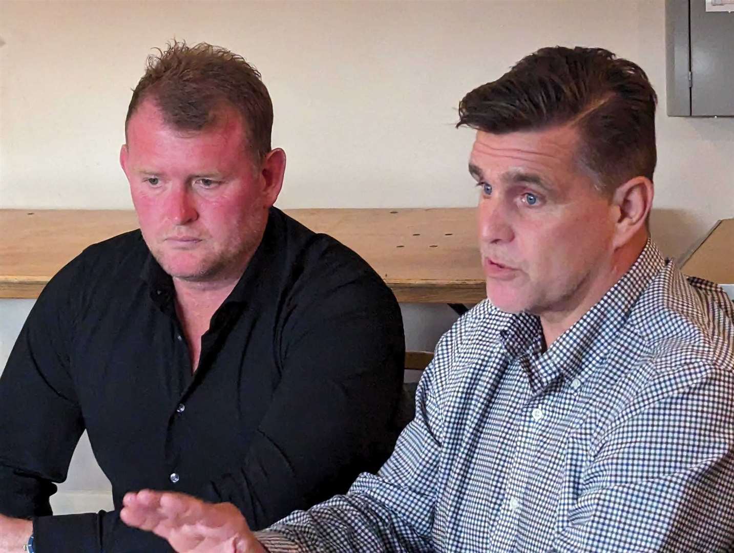 Lordswood FC chairman Ray Broad (left) and director of football Jason Lillis (right)