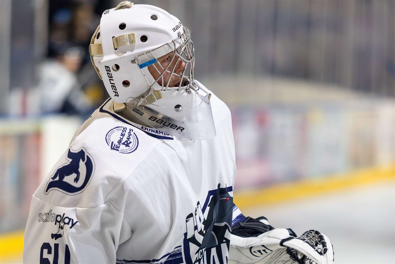 Netminder Nikolai Divall was the MOM for Invicta Dynamos against Milton Keynes Thunder Picture: David Trevallion