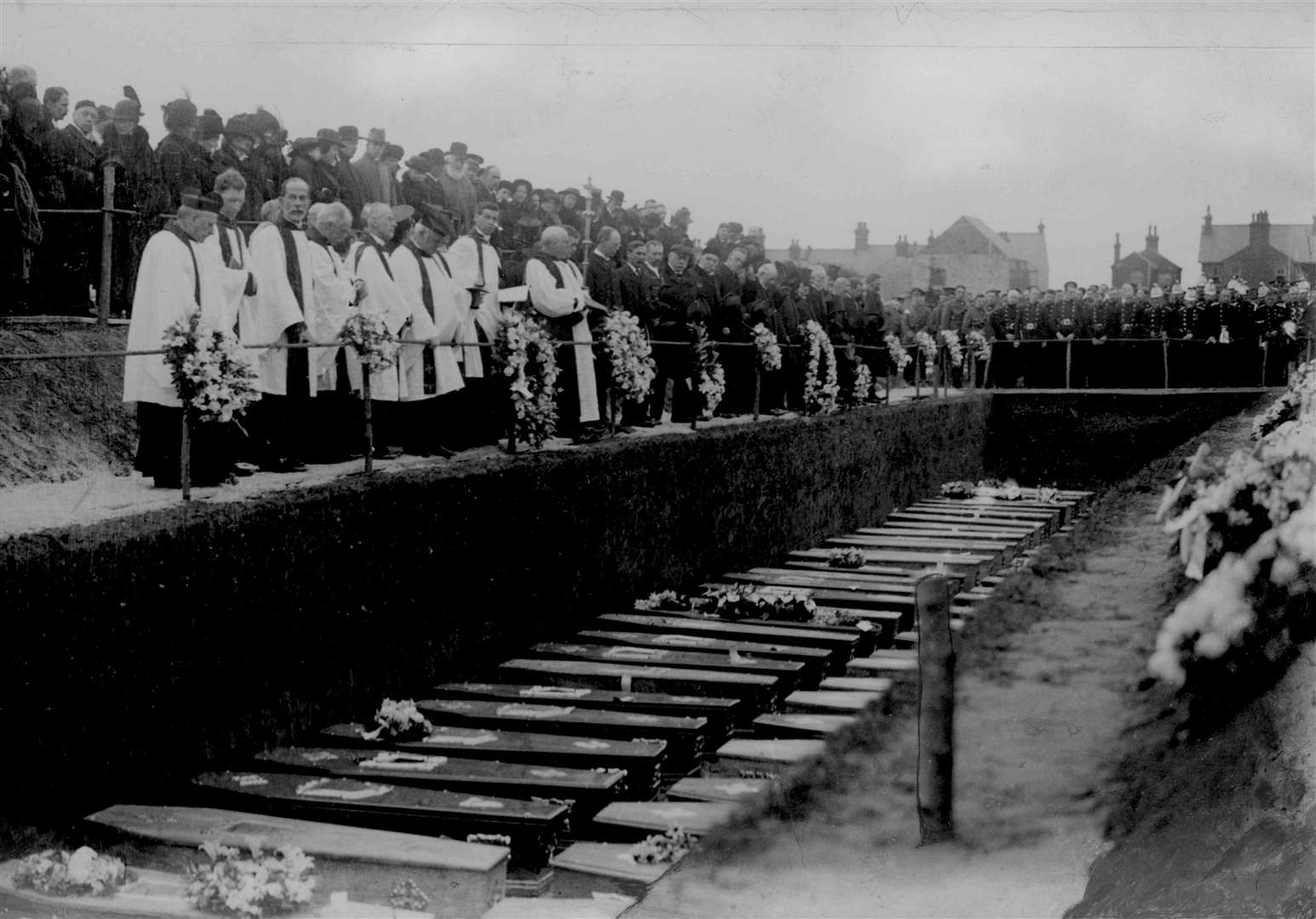 Archbishop of Canterbury, Dr Randall Thomas Davidson, presided over the service in which 69 victims were buried in a mass grave. Pic: T U Barber & Sons