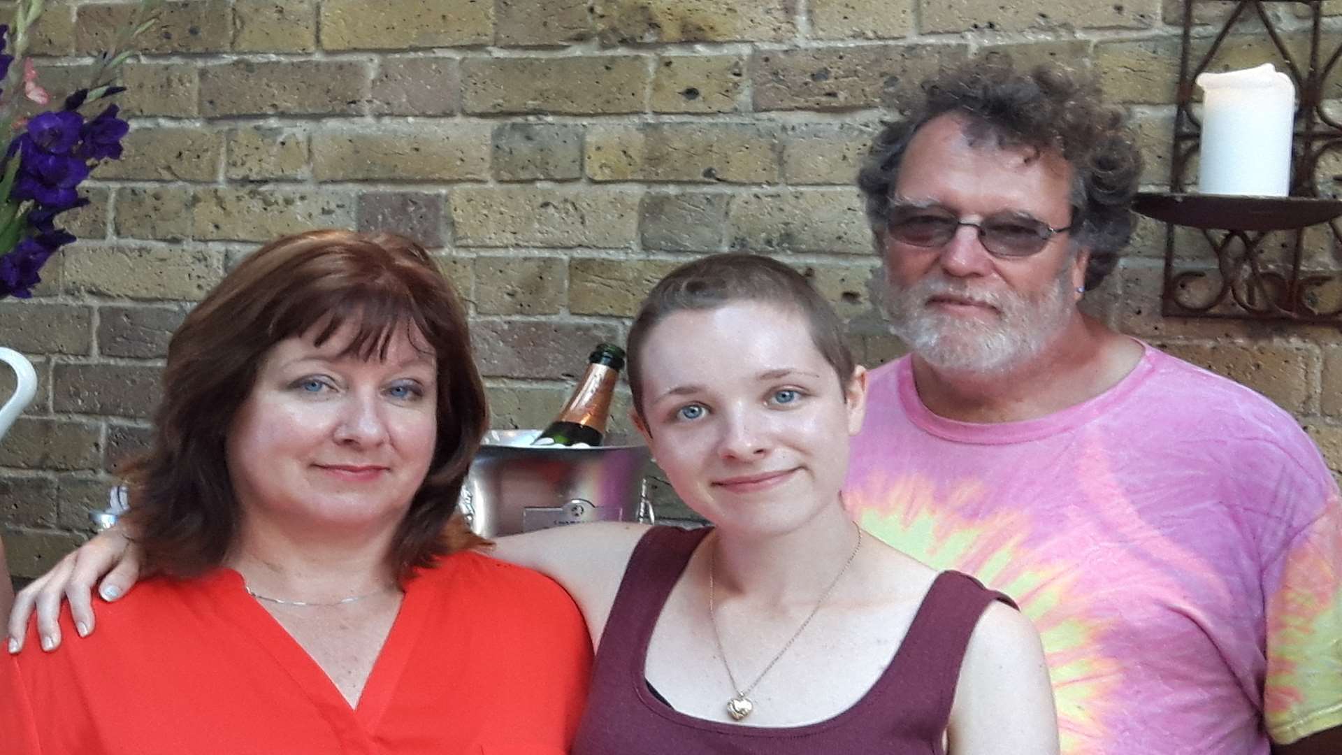 Kelly Turner with her mum and dad Martin and Linda.