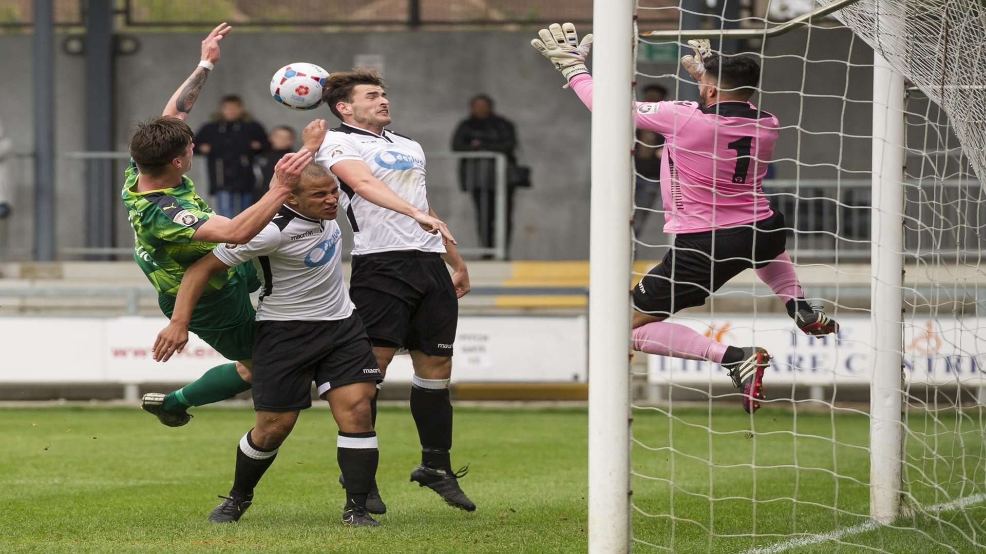 Tom Wynter (second from left) in action for Dartford against Hemel Hempstead Picture: Andy Payton