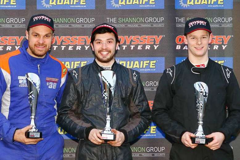 Heathcote, far right, hopes to graduate to the Supercar class