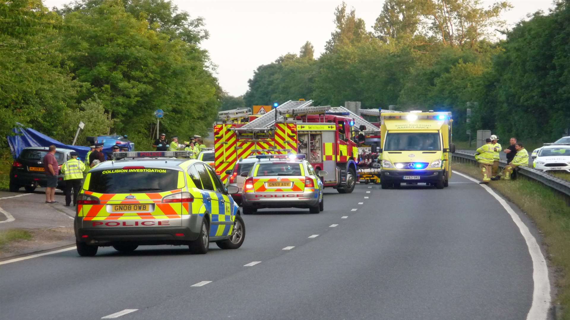 The crash on Hoath Way, in Gillingham, picture, Martin Philbrick.