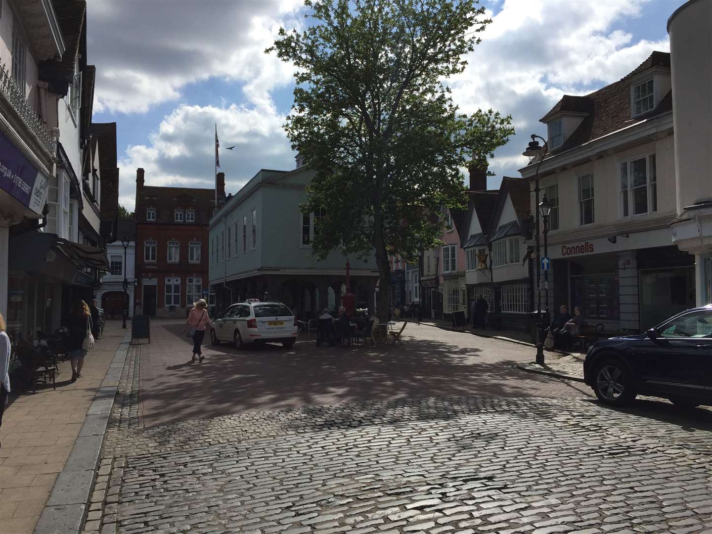 Market Place is surrounded by bars and coffee shops