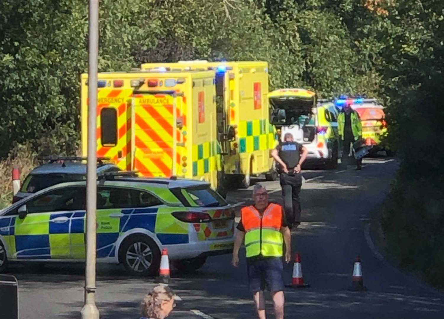 The road has been sealed off close to the junction with Bullockstone Road. Picture: Julie Parr (16869897)