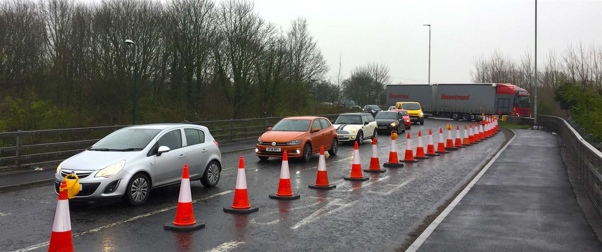 Brenley Corner junction is down to just one lane