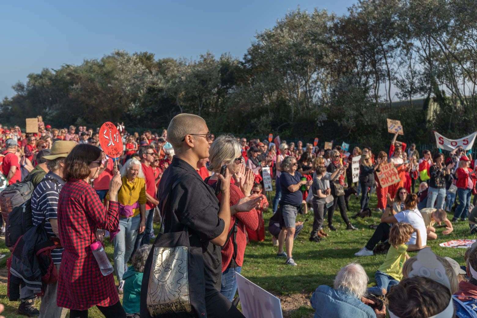 Protestors in Whitstable call for Southern Water to stop discharging sewage into the sea, at an event on October 9. Picture: Andrew Hastings