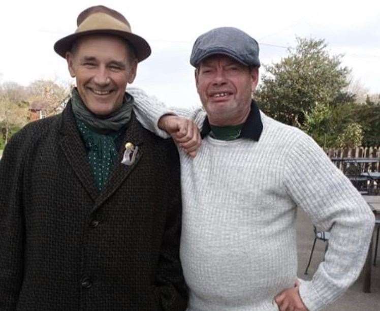 Mark Rylance and Louie Freeman in a pub in Benenden