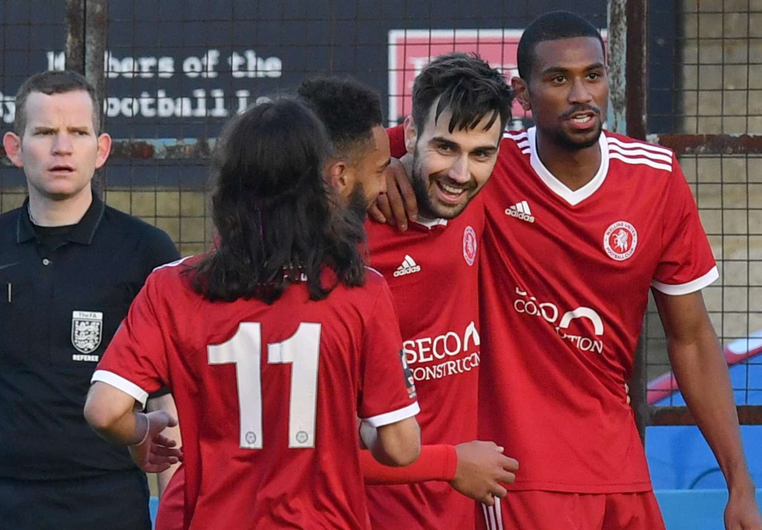 Welling celebrate Matthew Paterson's goal. Picture: Keith Gillard