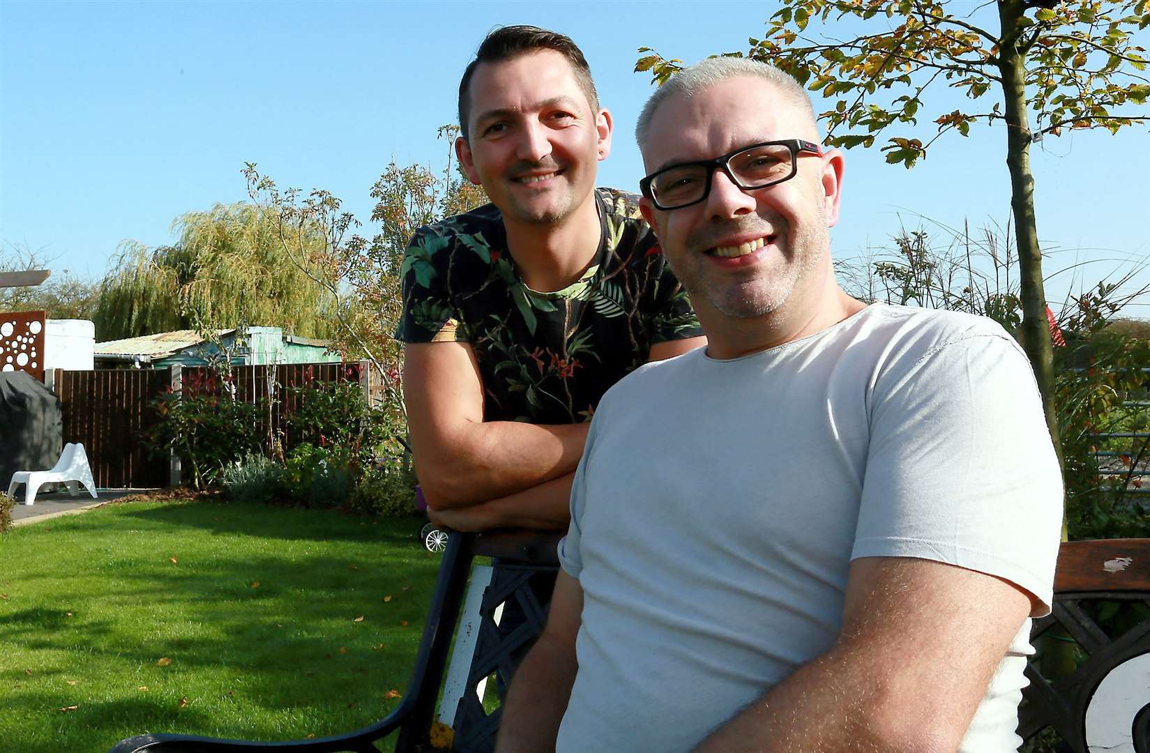 Kyle, left, and Garry Ratcliffe, founders of Curly's community farm at Bayview. Picture: Phil Lee