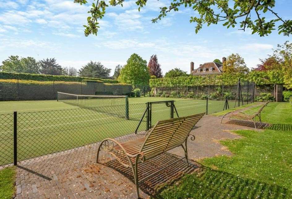 The Old Rectory in Wickhambreaux also has a tennis court. Picture: Rightmove/Strutt and Parker