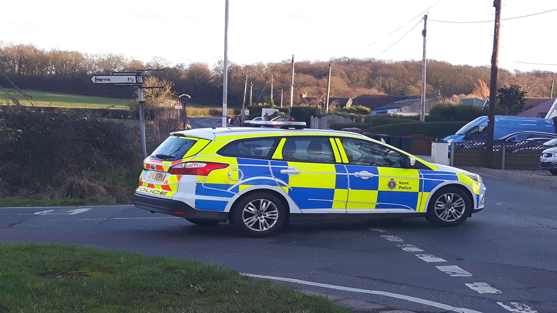 Police closed off roads around the scene