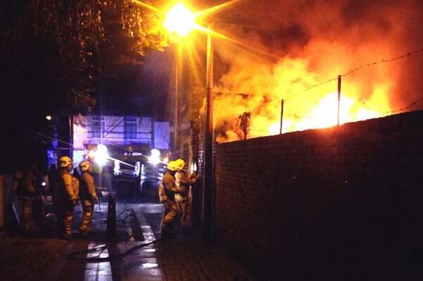 A fire broke out in an outbuilding of the derelict Brickmakers Arms in Gillingham. Picture: Lucy Plummer