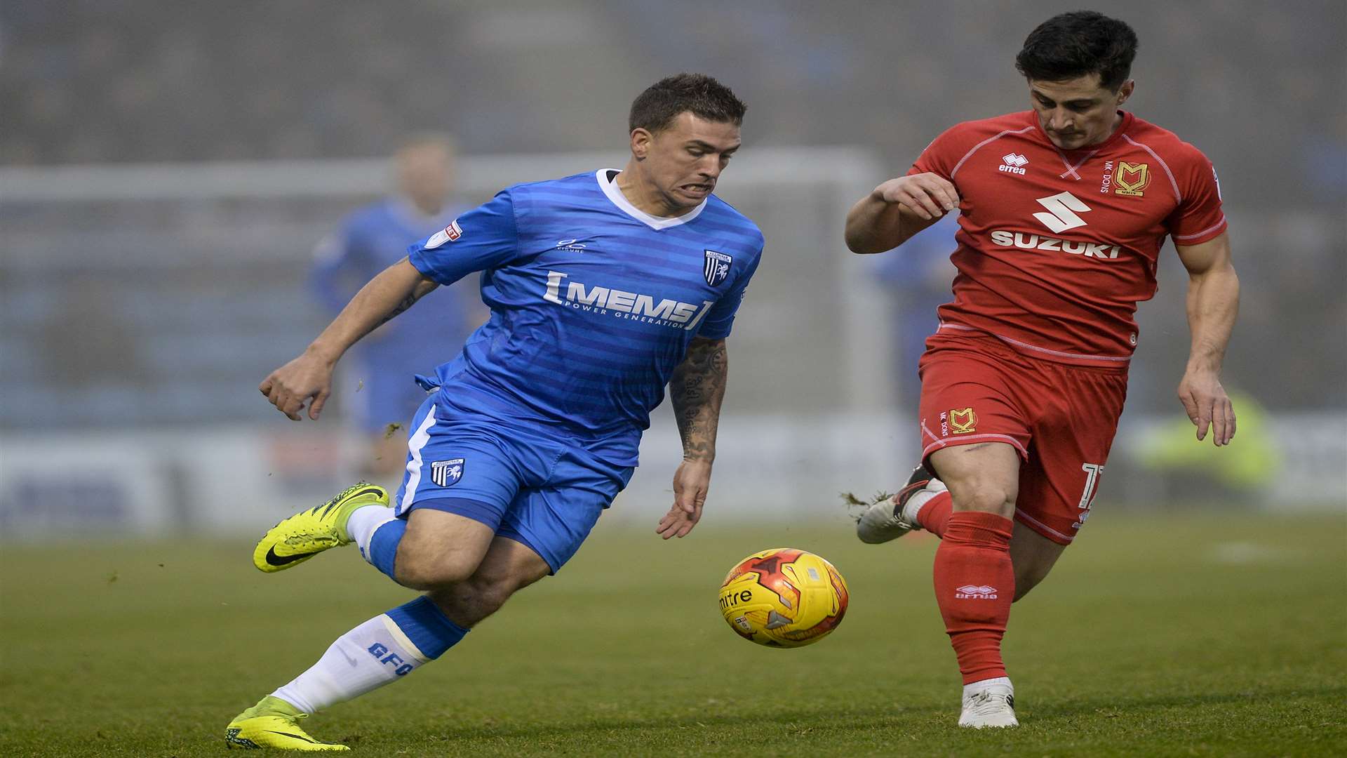 Cody McDonald in action against MK Dons in December Picture: Ady Kerry