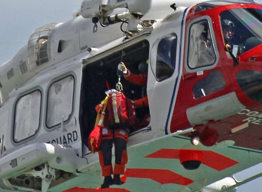 The coastguard rescue helicopter was sent to the scene. Picture: Nigel Scutt