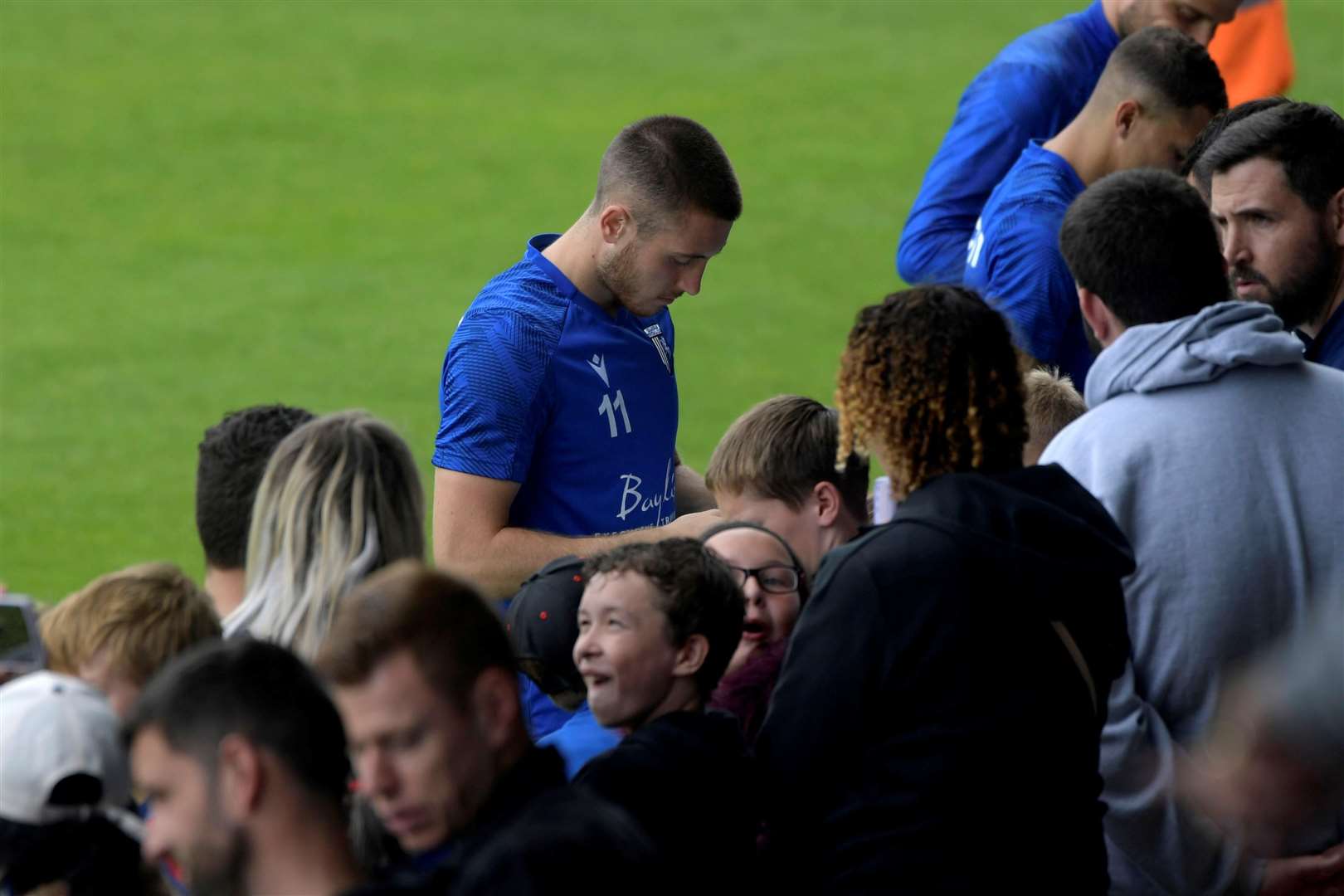 Dom Jefferies signs autographs ahead of the new season in League 2 Picture: Barry Goodwin